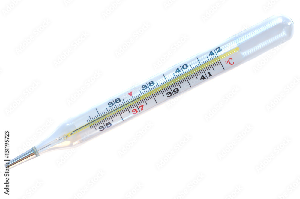mercury thermometer isolated on white background mercury thermometer isolated on white background
