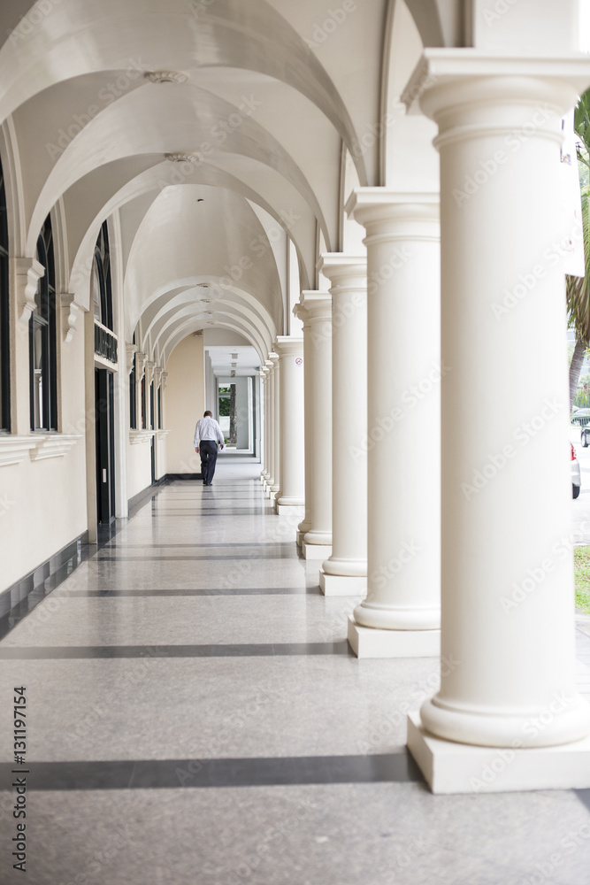 Covered corridor in Singapore build