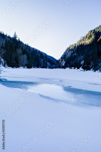 frozen landscape of Lake Petrimanul