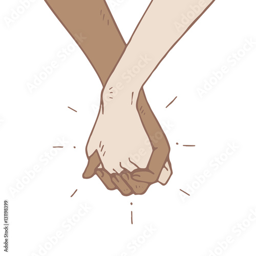 People holding hands concept, vector illustration