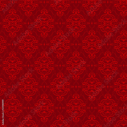 Floral seamless pattern in red color