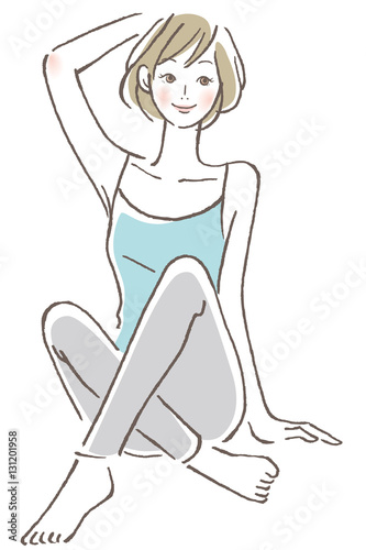 ポーズ　女性　座る