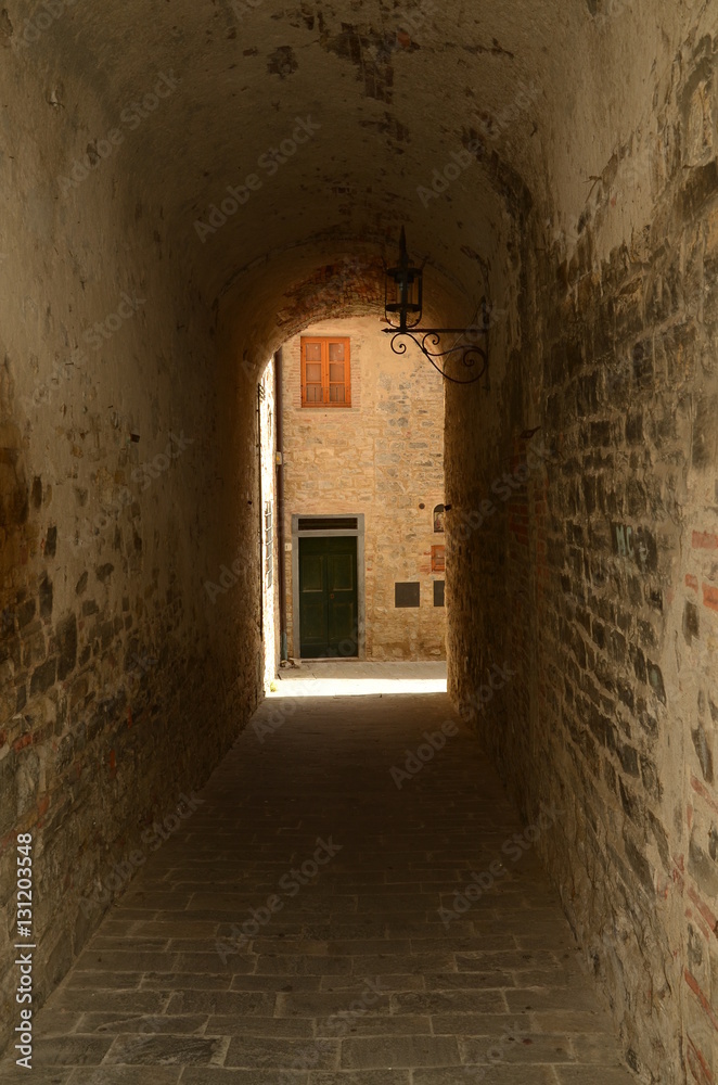 Small Street in Tuscany village, San Donato in Poggio, near Florence, Italy