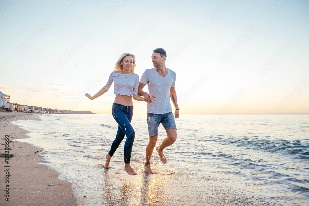 loving couple on the beach