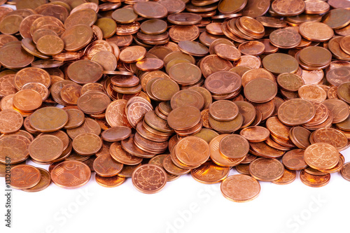 Cents of euro or copper coins photo