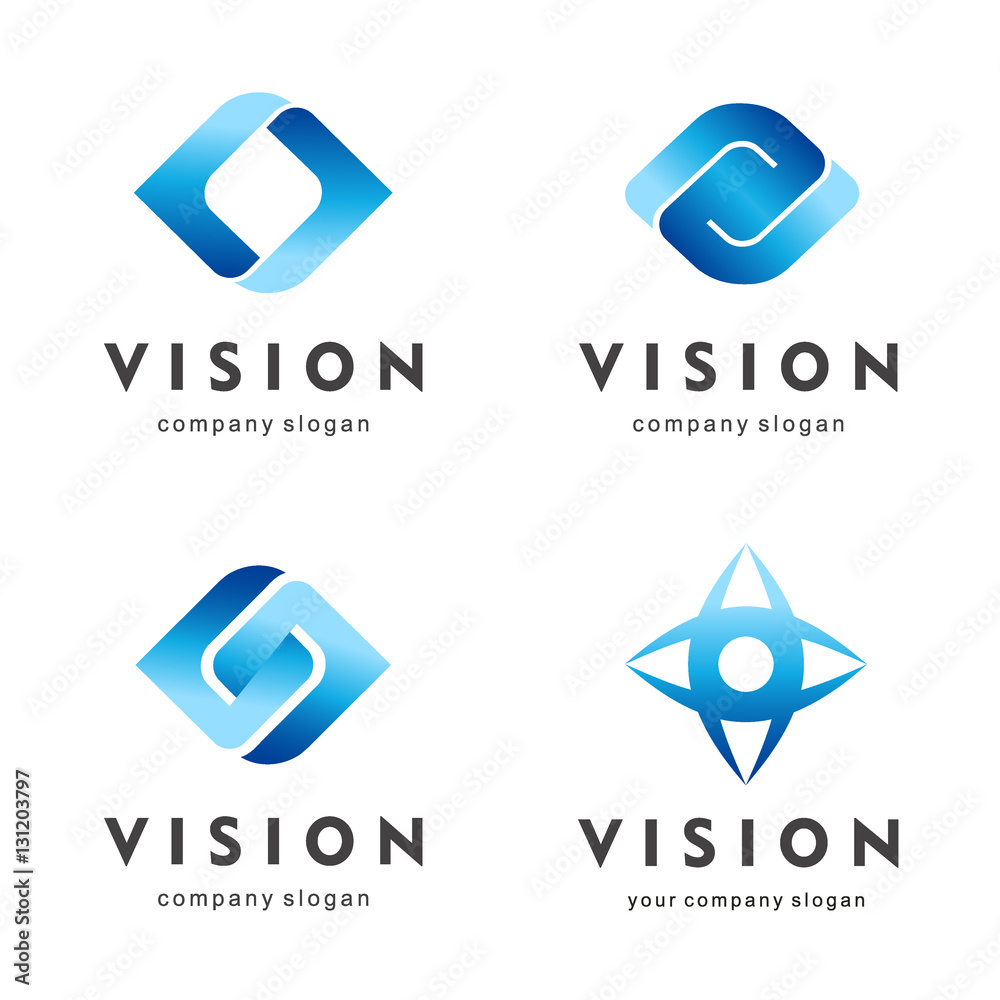 Vision. Eye logo set. Creative camera media icons. Video control signs. Vision. Eye logo set. Creative camera media icons. Video control signs.