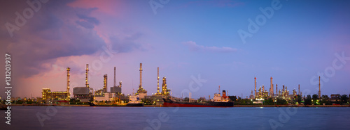Wallpaper Mural  oil refinery industry plant in twilight time Torontodigital.ca