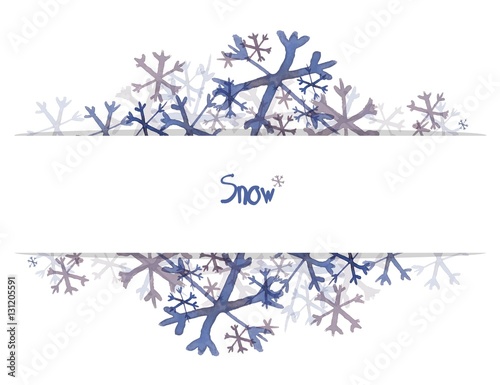 Blue, purple snowflakes on the card