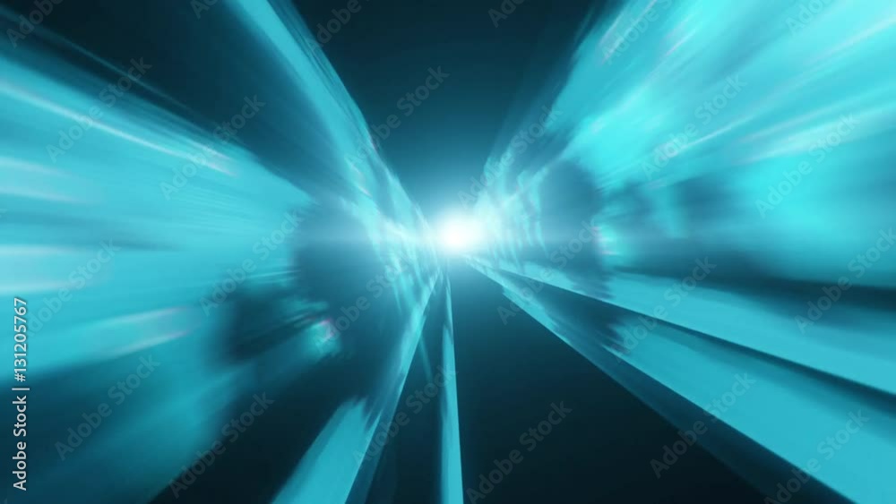 Zoom in of blue female eye with projection of animated world map. Illustration of global business vision