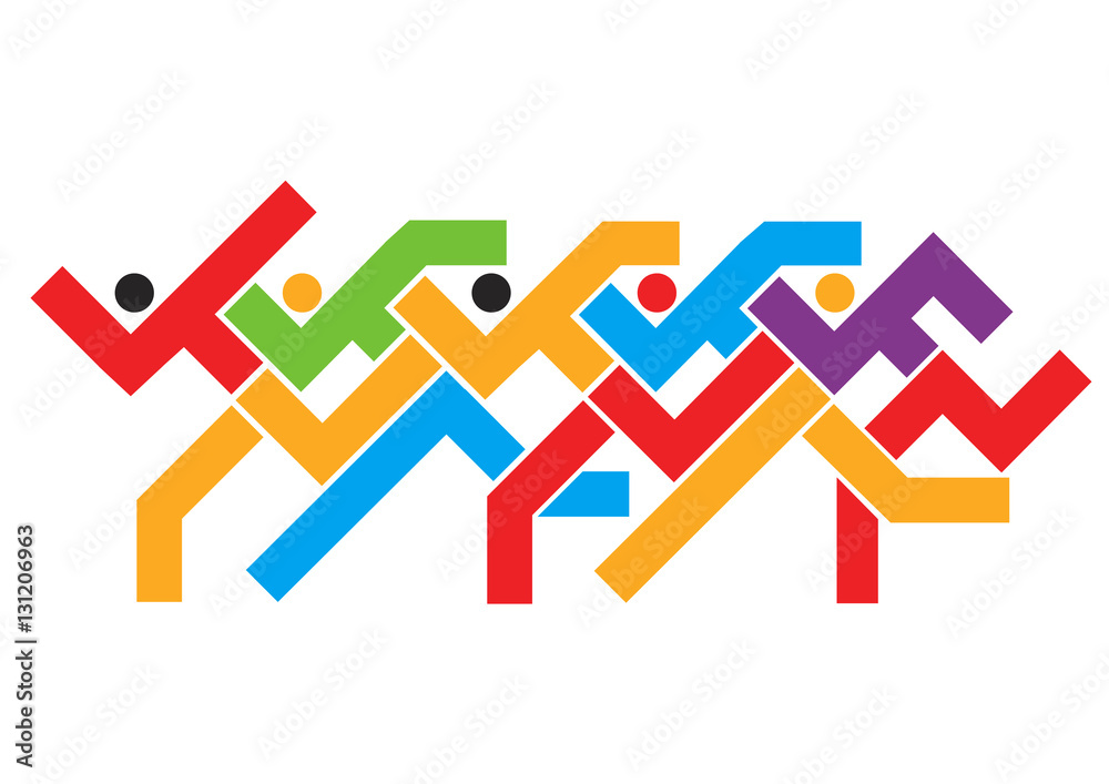 Marathon running race.
Colorful abstract stylized illustration of race runners.Isolated on white background. Vector available. Marathon running race.
Colorful abstract stylized illustration of race runners.Isolated on white background. Vector available.