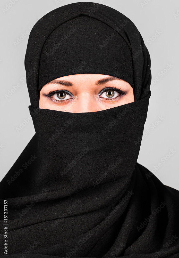 Beautiful Middle eastern woman in niqab traditional veil Beautiful Middle eastern woman in niqab traditional veil