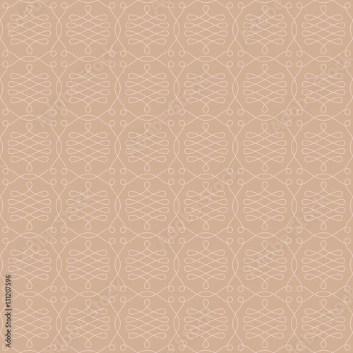 Neutral Seamless Linear Flourish Pattern in pale dogwood color.