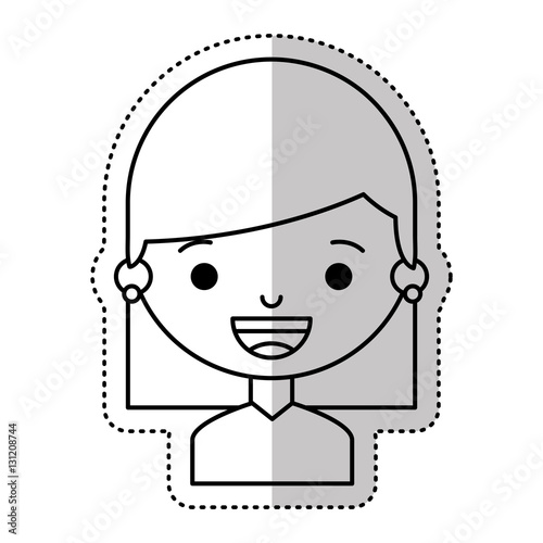 little girl character icon vector illustration design