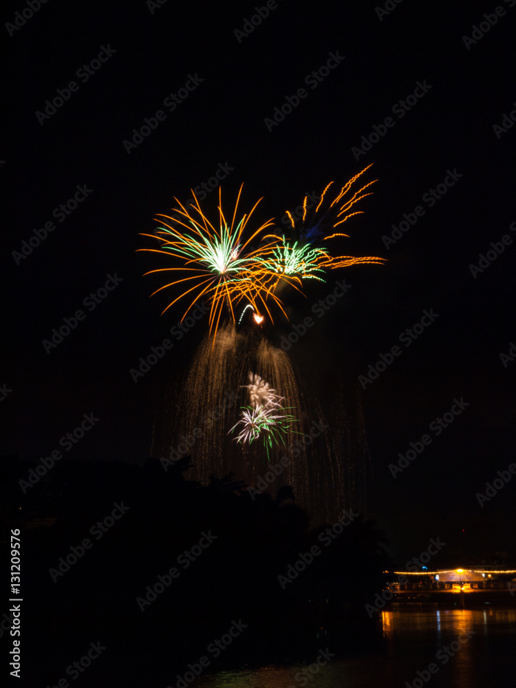 Beautiful firework display for celebration.
