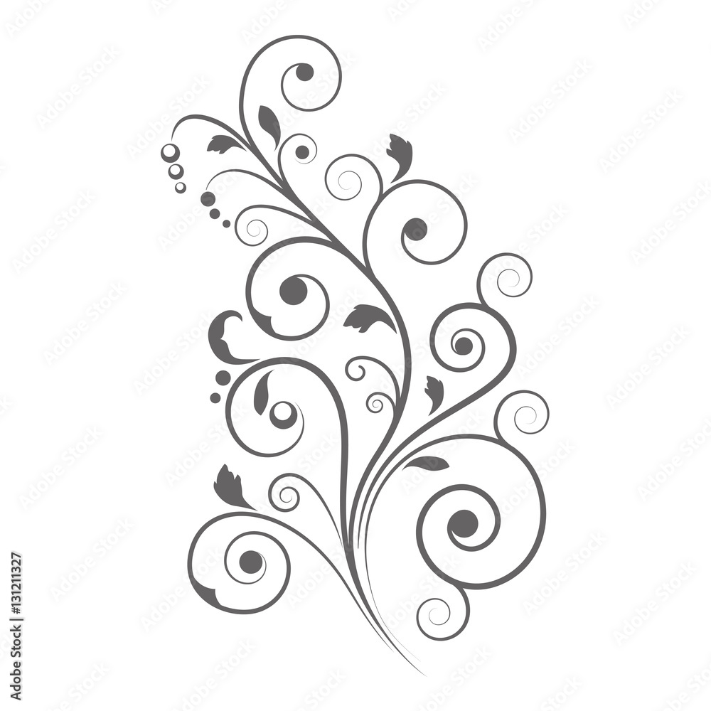 Black floral vignette, decorative element, stencil. Black floral vignette, decorative element, stencil.