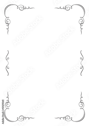 Rectangular vignette frame. A4 page proportions.