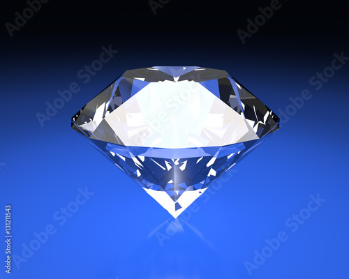 3D diamond with blue background