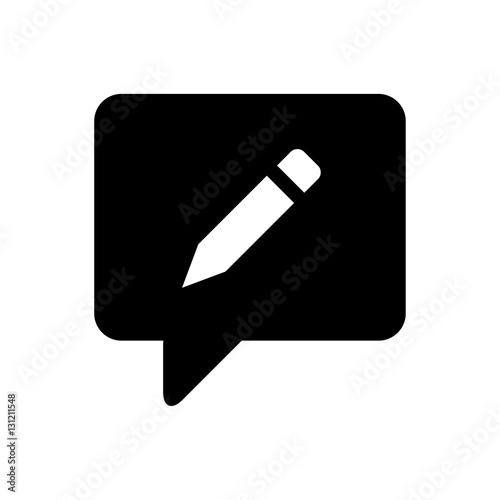 Icon - Sprechblase mit Stift