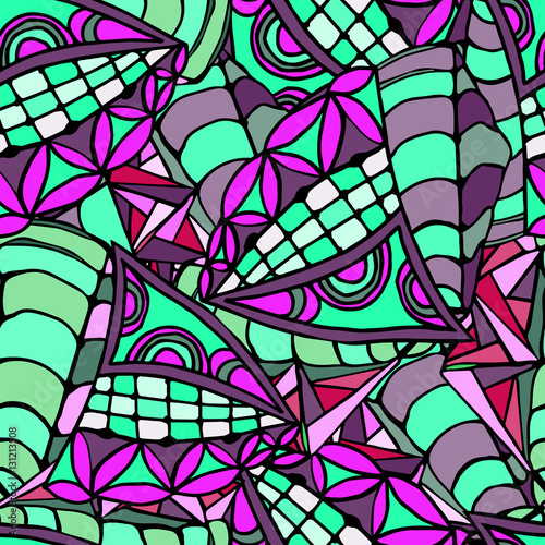 Geometric background made of hand drawn patterns