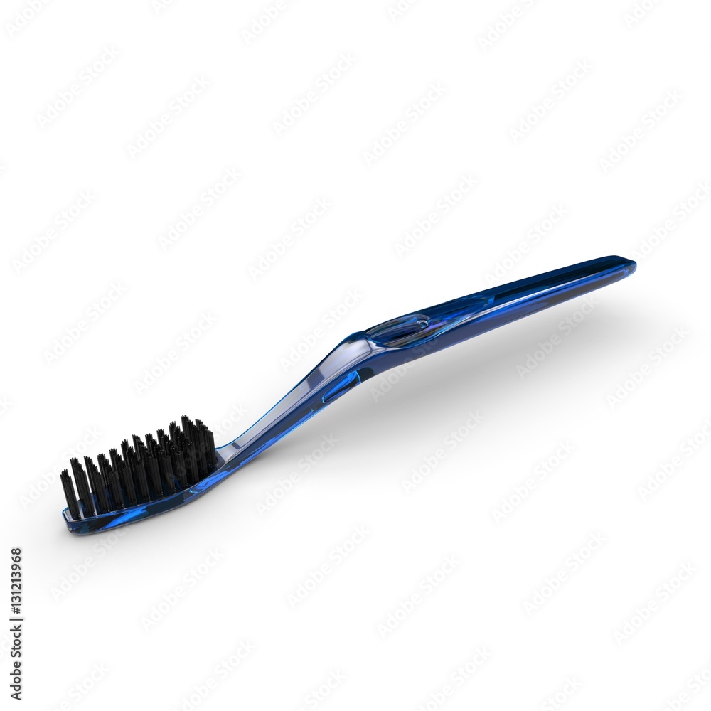 3d illustration of the blue plastic toothbrush 3d illustration of the blue plastic toothbrush