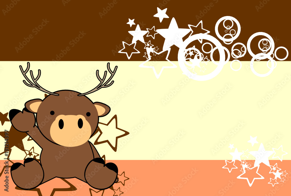 Fototapeta premium sweet baby deer cartoon background in vector format very easy to edit