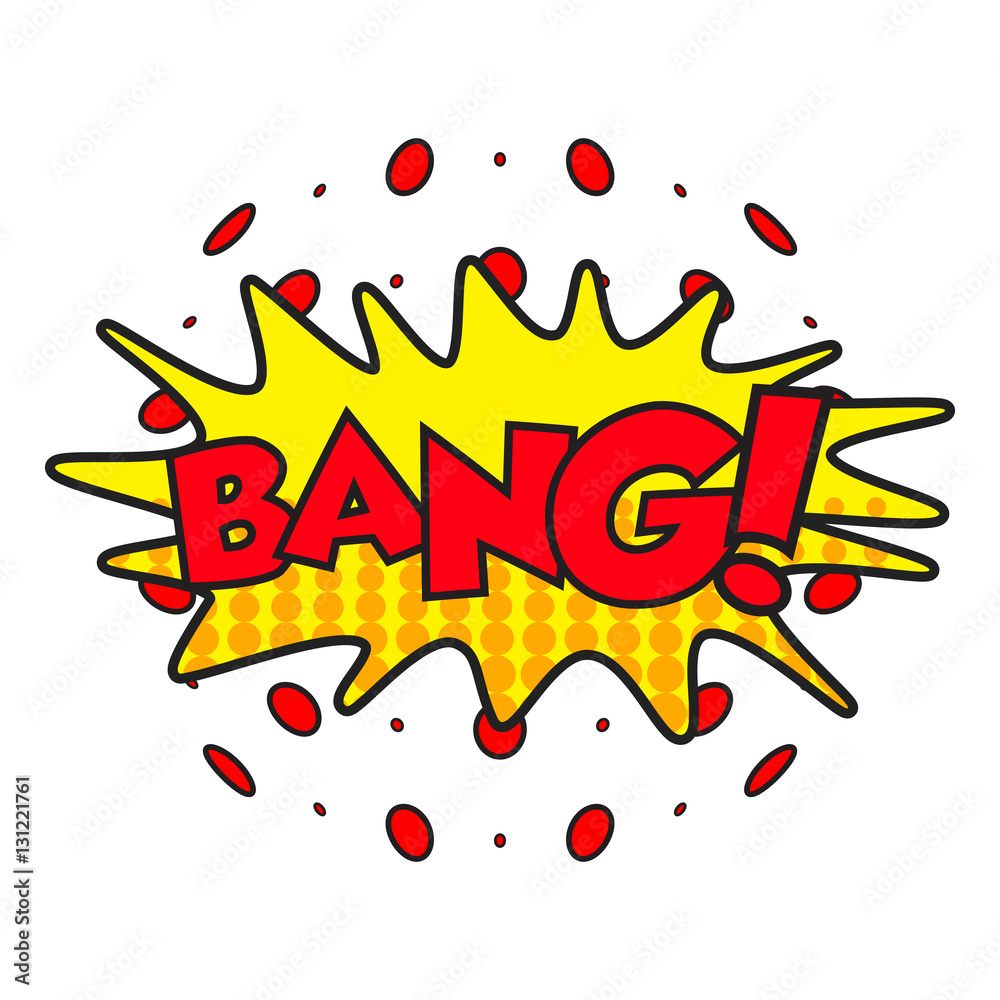 Fototapeta premium Bang comic sound effects. Sound bubble speech with word and comic cartoon expression sounds vector illustration.