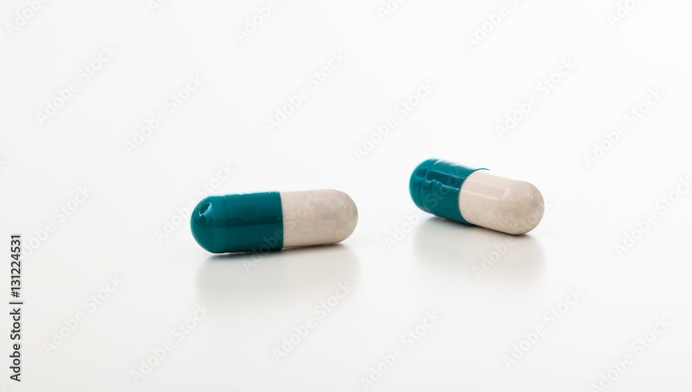 Capsules isolated on white background Capsules isolated on white background