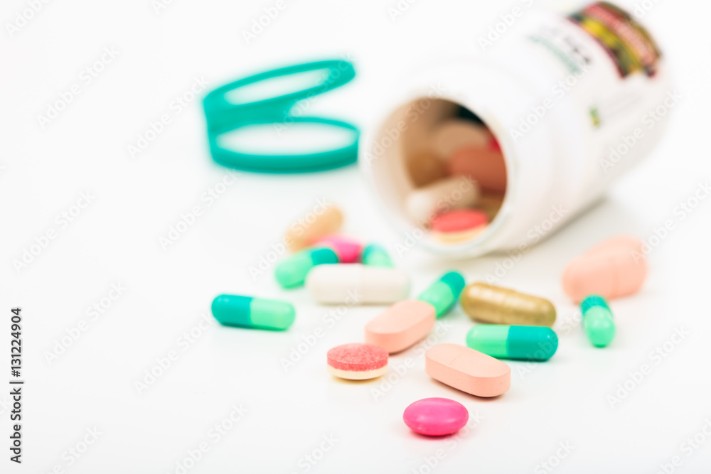 Pills out of a bottle Pills out of a bottle