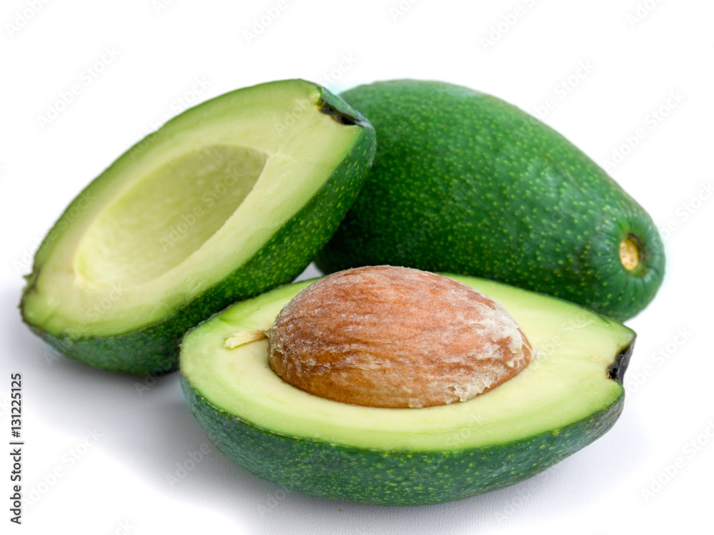 ripe avocado on white isolated background ripe avocado on white isolated background