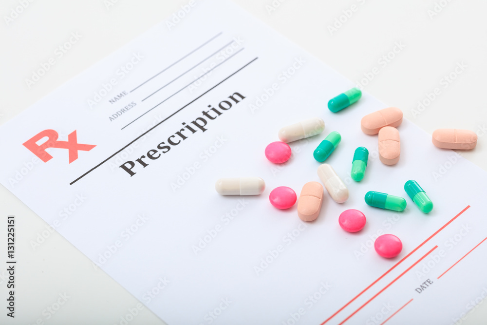 Pills on a blank prescription