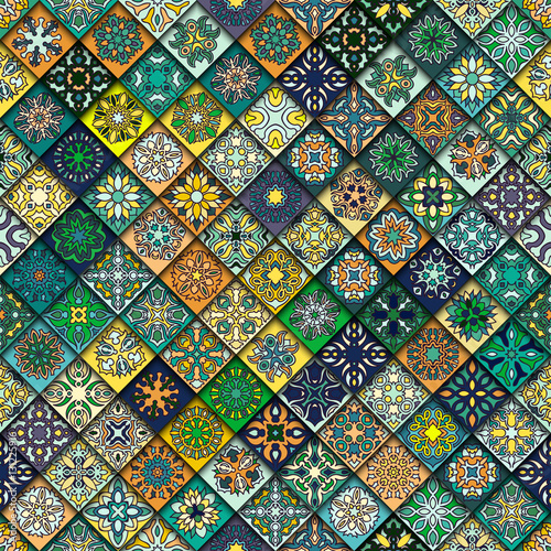 Wallpaper Mural Seamless pattern. Vintage decorative elements. Hand drawn background. Islam, Arabic, Indian, ottoman motifs. Perfect for printing on fabric or paper. Torontodigital.ca