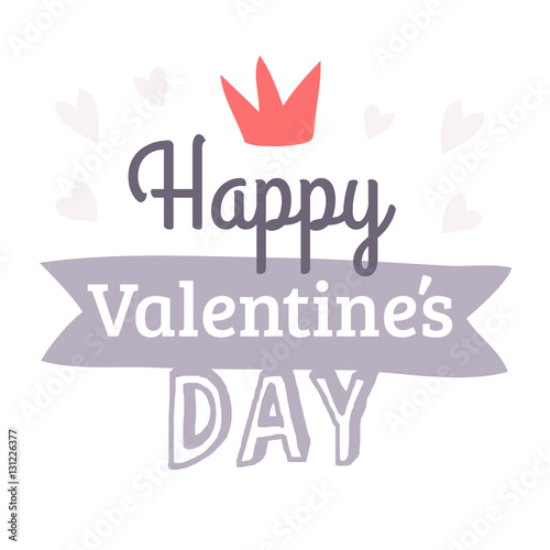 Valentines day hand drawn greeting card. Isolated vector illustration