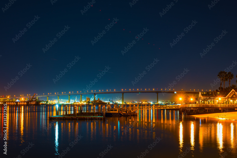 Coronado bridge by night