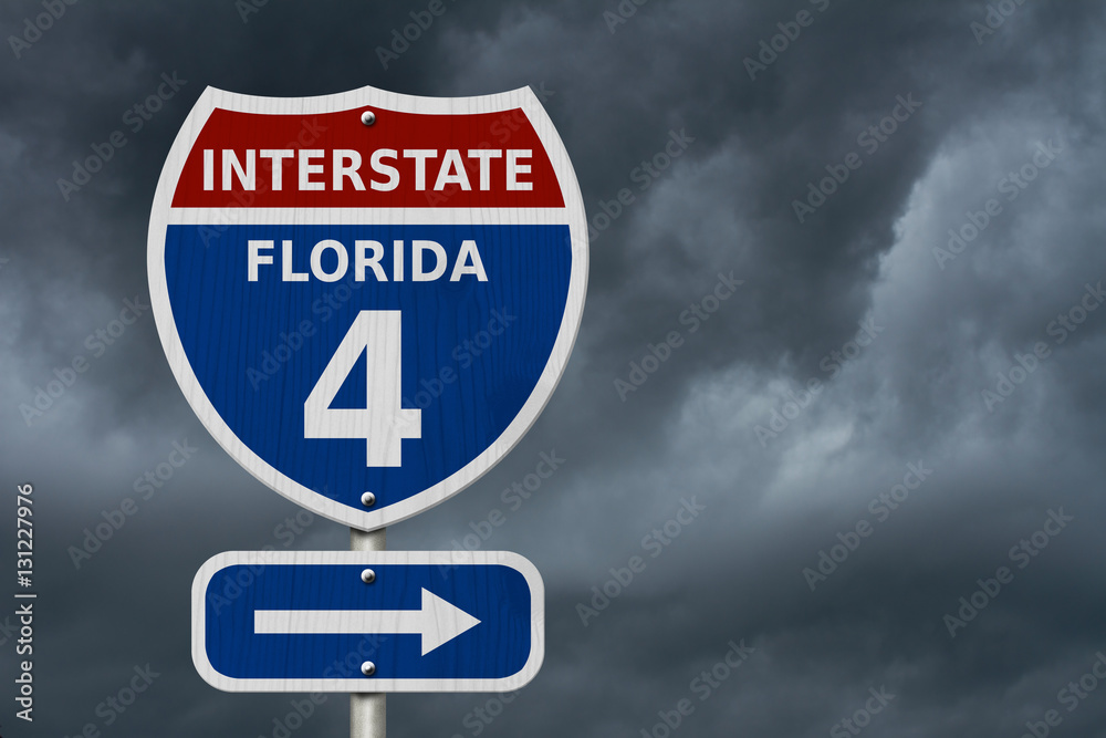 USA Interstate 4 highway sign USA Interstate 4 highway sign