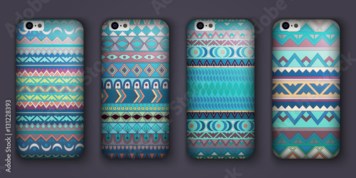 Phone cover collection, boho style pattern. Vector background. Vintage decorative elements. Hand drawn . Islam, arabic, indian, ottoman motifs.