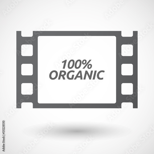 Isolated frame with    the text 100% ORGANIC