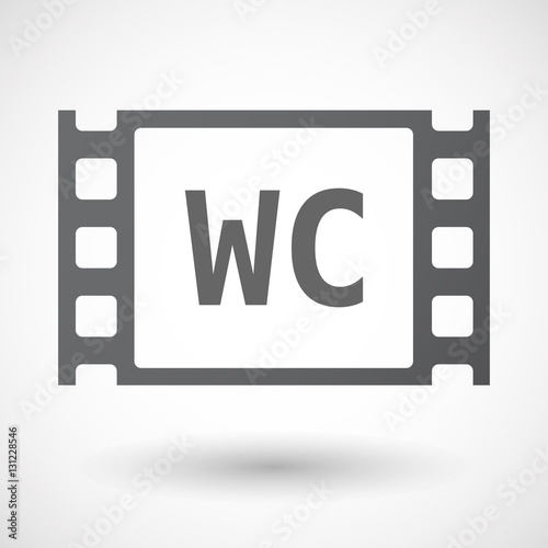 Isolated frame with    the text WC