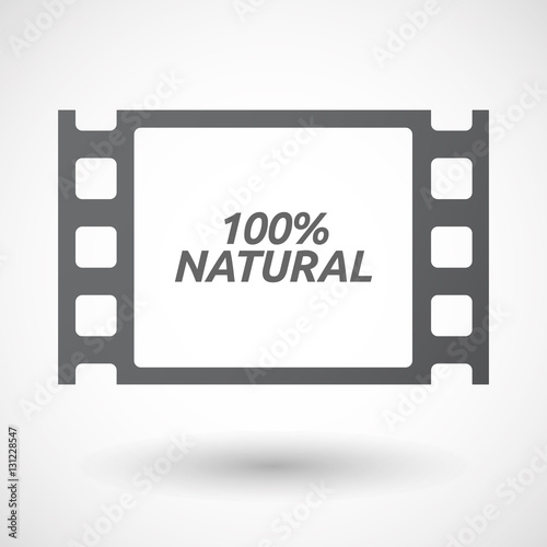 Isolated frame with    the text 100% NATURAL