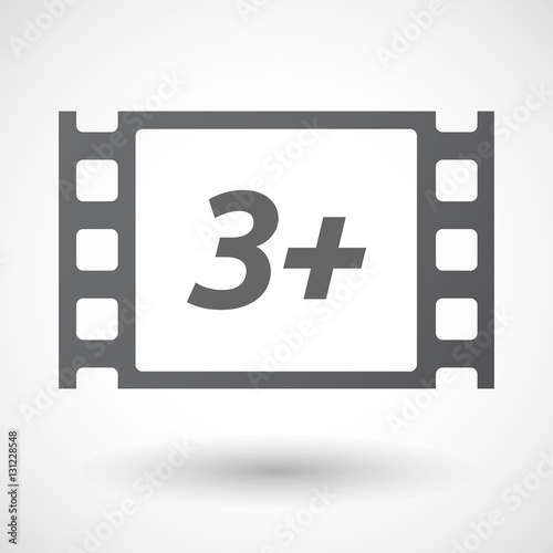 Isolated frame with    the text 3+