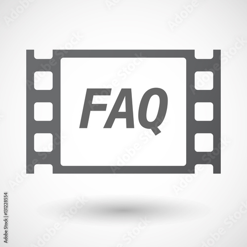Isolated frame with    the text FAQ
