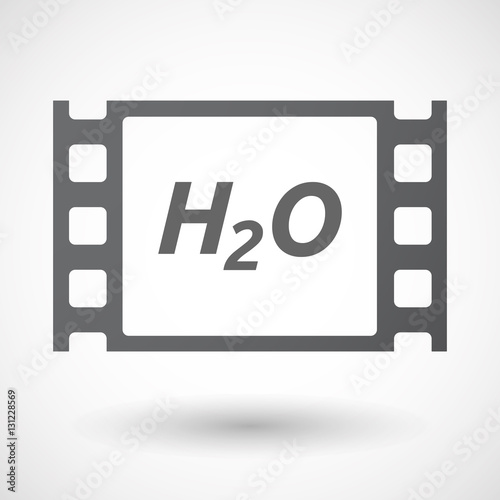 Isolated frame with    the text H2O