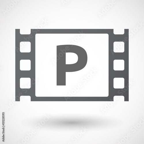 Isolated frame with    the letter P