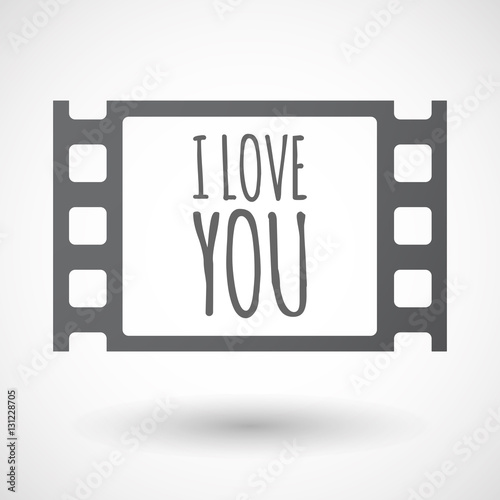 Isolated frame with    the text I LOVE YOU
