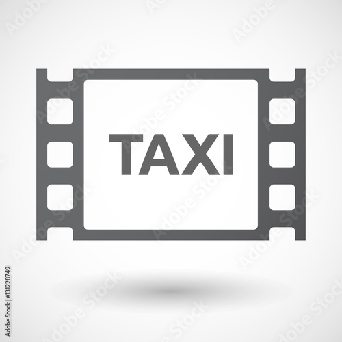 Isolated frame with    the text TAXI