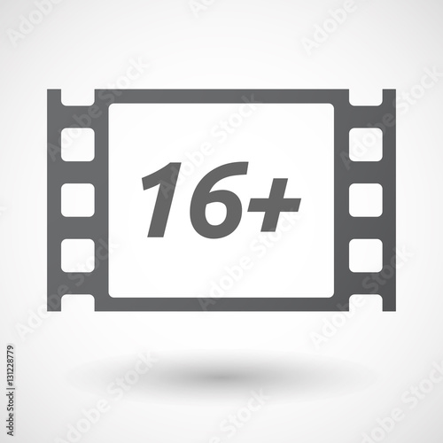 Isolated frame with    the text 16+