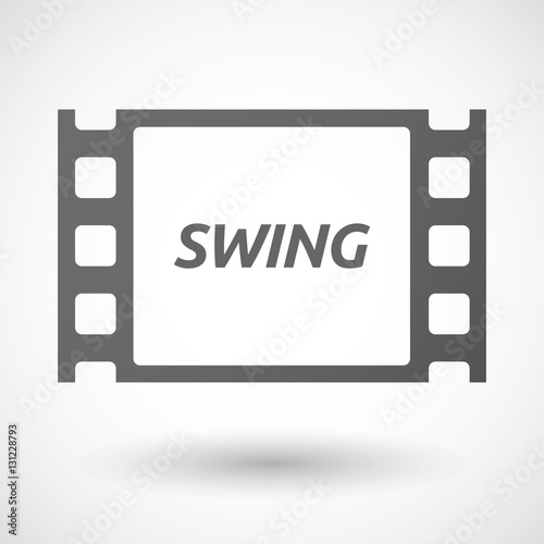 Isolated frame with    the text SWING