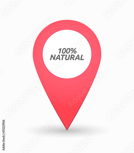 Free Download Isolated map mark with    the text 100% NATURAL - GFXLoad