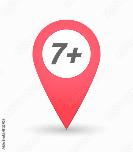Free Download Isolated map mark with    the text 7+ - GFXLoad