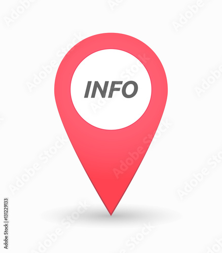 Isolated map mark with    the text INFO