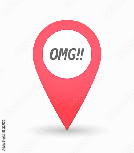 Free Download Isolated map mark with    the text OMG!! - GFXLoad